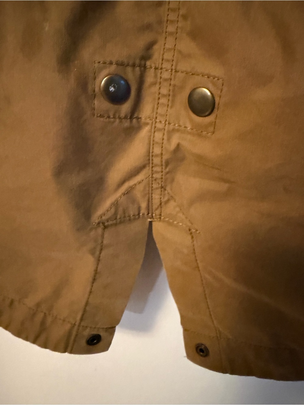 Madewell Tan Jacket with Removable Red and White Plaid Lining and Hood - Picture 6 of 11